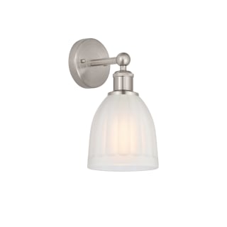 A thumbnail of the Innovations Lighting 616-1W-12-6 Brookfield Sconce Brushed Satin Nickel / White