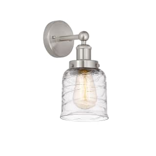A thumbnail of the Innovations Lighting 616-1W-10-7 Bell Sconce Brushed Satin Nickel / Clear Deco Swirl