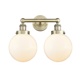 A thumbnail of the Innovations Lighting 616-2W-10-16-L Beacon Vanity Antique Brass / Matte White