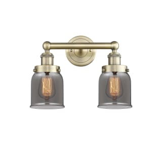 A thumbnail of the Innovations Lighting 616-2W-10-16 Bell Vanity Antique Brass / Plated Smoke