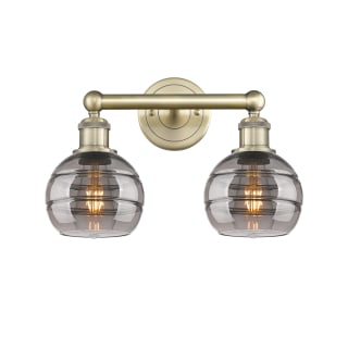 A thumbnail of the Innovations Lighting 616-2W 10 15 Rochester Vanity Antique Brass / Light Smoke