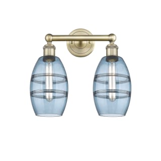 A thumbnail of the Innovations Lighting 616-2W 10 15 Vaz Vanity Antique Brass / Princess Blue