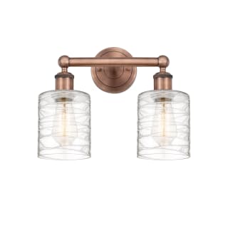 A thumbnail of the Innovations Lighting 616-2W-12-14 Cobbleskill Vanity Antique Copper / Deco Swirl