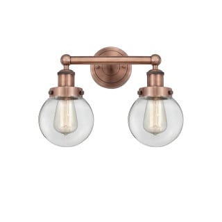 A thumbnail of the Innovations Lighting 616-2W-10-16 Beacon Vanity Antique Copper / Clear