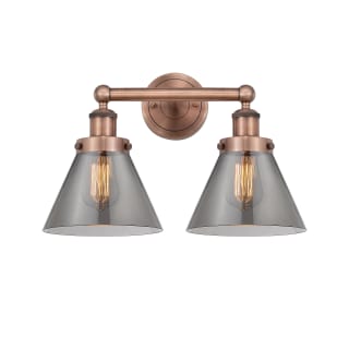 A thumbnail of the Innovations Lighting 616-2W-10-16-L Cone Vanity Antique Copper / Plated Smoke