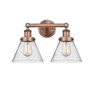 A thumbnail of the Innovations Lighting 616-2W-10-16-L Cone Vanity Antique Copper / Seedy