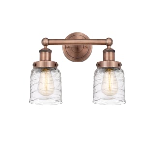 A thumbnail of the Innovations Lighting 616-2W-10-16 Bell Vanity Antique Copper / Clear Deco Swirl