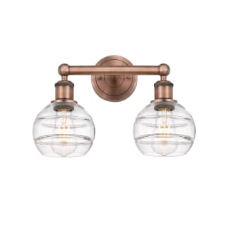 A thumbnail of the Innovations Lighting 616-2W 10 15 Rochester Vanity Antique Copper / Clear