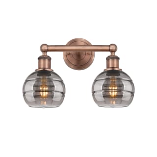 A thumbnail of the Innovations Lighting 616-2W 10 15 Rochester Vanity Antique Copper / Light Smoke