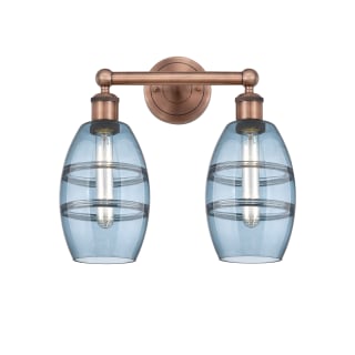 A thumbnail of the Innovations Lighting 616-2W 10 15 Vaz Vanity Antique Copper / Princess Blue