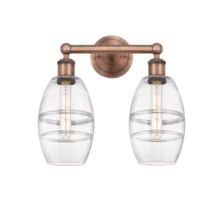 A thumbnail of the Innovations Lighting 616-2W 10 15 Vaz Vanity Antique Copper / Clear