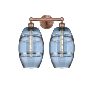 A thumbnail of the Innovations Lighting 616-2W 12 17 Vaz Vanity Antique Copper / Princess Blue