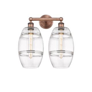 A thumbnail of the Innovations Lighting 616-2W 12 17 Vaz Vanity Antique Copper / Clear