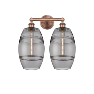 A thumbnail of the Innovations Lighting 616-2W 12 17 Vaz Vanity Antique Copper / Light Smoke