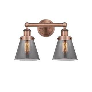 A thumbnail of the Innovations Lighting 616-2W-10-16 Cone Vanity Antique Copper / Plated Smoke