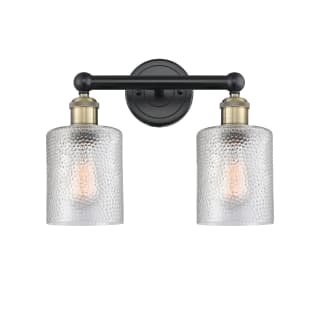 A thumbnail of the Innovations Lighting 616-2W-12-14 Cobbleskill Vanity Black Antique Brass / Clear