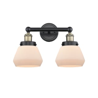 A thumbnail of the Innovations Lighting 616-2W-10-16 Fulton Vanity Black Antique Brass / Matte White