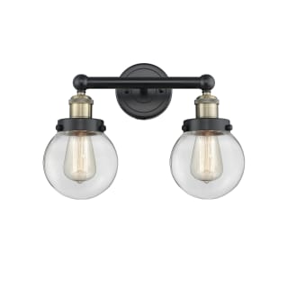 A thumbnail of the Innovations Lighting 616-2W-10-16 Beacon Vanity Black Antique Brass / Clear