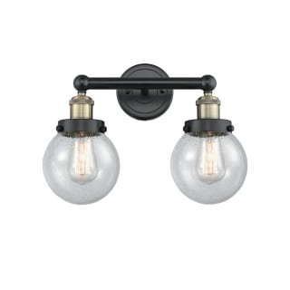 A thumbnail of the Innovations Lighting 616-2W-10-16 Beacon Vanity Black Antique Brass / Seedy