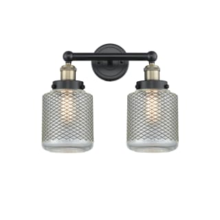 A thumbnail of the Innovations Lighting 616-2W-12-15 Stanton Vanity Black Antique Brass / Clear Wire Mesh