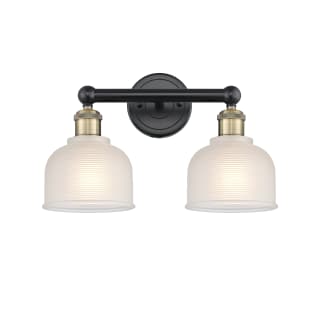 A thumbnail of the Innovations Lighting 616-2W-11-15 Dayton Vanity Black Antique Brass / White