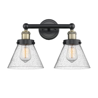 A thumbnail of the Innovations Lighting 616-2W-10-16-L Cone Vanity Black Antique Brass / Seedy