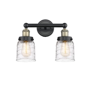 A thumbnail of the Innovations Lighting 616-2W-10-16 Bell Vanity Black Antique Brass / Clear Deco Swirl