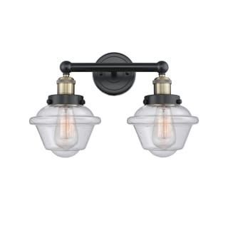 A thumbnail of the Innovations Lighting 616-2W-10-16 Oxford Vanity Black Antique Brass / Seedy