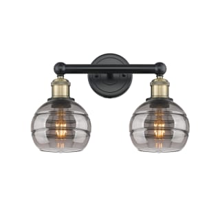 A thumbnail of the Innovations Lighting 616-2W 10 15 Rochester Vanity Black Antique Brass / Light Smoke