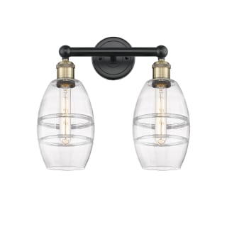 A thumbnail of the Innovations Lighting 616-2W 10 15 Vaz Vanity Black Antique Brass / Clear