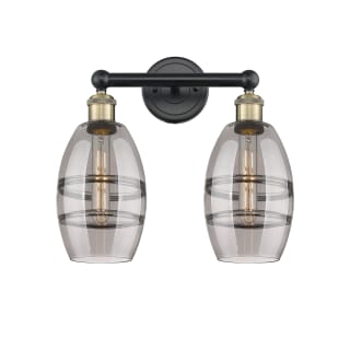 A thumbnail of the Innovations Lighting 616-2W 10 15 Vaz Vanity Black Antique Brass / Light Smoke