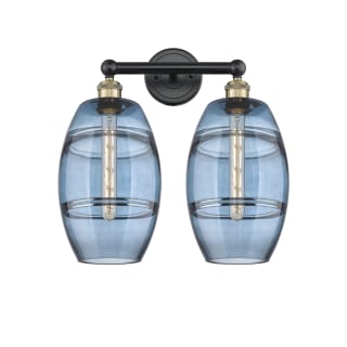 A thumbnail of the Innovations Lighting 616-2W 12 17 Vaz Vanity Black Antique Brass / Princess Blue