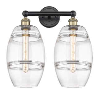 A thumbnail of the Innovations Lighting 616-2W 12 17 Vaz Vanity Black Antique Brass / Clear