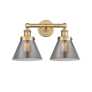 A thumbnail of the Innovations Lighting 616-2W-10-16-L Cone Vanity Brushed Brass / Plated Smoke