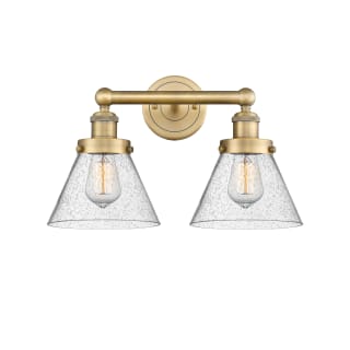 A thumbnail of the Innovations Lighting 616-2W-10-16-L Cone Vanity Brushed Brass / Seedy