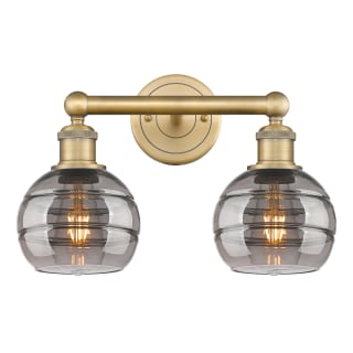 A thumbnail of the Innovations Lighting 616-2W 10 15 Rochester Vanity Brushed Brass / Light Smoke