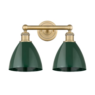 A thumbnail of the Innovations Lighting 616-2W-12-17 Plymouth Vanity Brushed Brass / Green