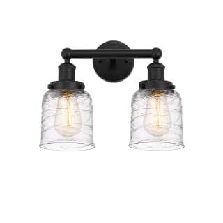 A thumbnail of the Innovations Lighting 616-2W-10-16 Bell Vanity Matte Black / Clear Deco Swirl