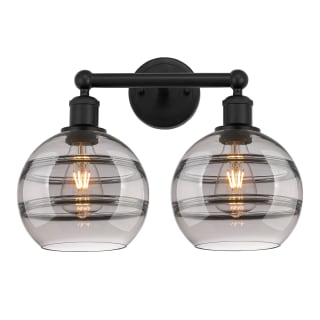 A thumbnail of the Innovations Lighting 616-2W 12 17 Rochester Vanity Matte Black / Light Smoke