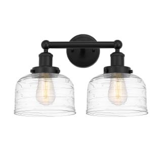 A thumbnail of the Innovations Lighting 616-2W-10-16-L Bell Vanity Matte Black / Clear Deco Swirl