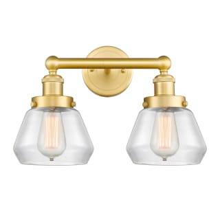 A thumbnail of the Innovations Lighting 616-2W-10-16 Fulton Vanity Satin Gold / Clear