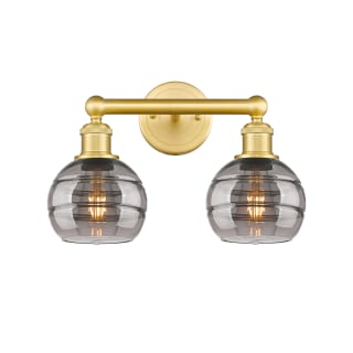 A thumbnail of the Innovations Lighting 616-2W 10 15 Rochester Vanity Satin Gold / Light Smoke