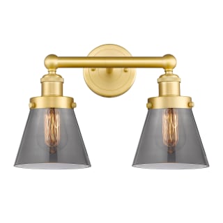 A thumbnail of the Innovations Lighting 616-2W-10-16 Cone Vanity Satin Gold / Plated Smoke