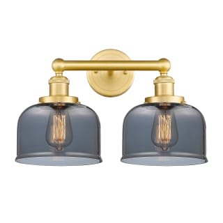 A thumbnail of the Innovations Lighting 616-2W-10-16-L Bell Vanity Satin Gold / Plated Smoke