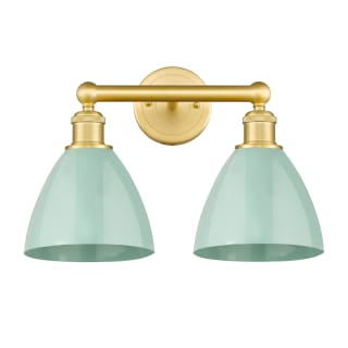 A thumbnail of the Innovations Lighting 616-2W-12-17 Plymouth Vanity Satin Gold / Seafoam
