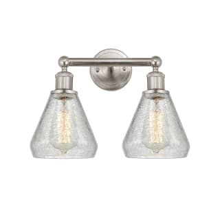 A thumbnail of the Innovations Lighting 616-2W-13-15 Conesus Vanity Brushed Satin Nickel / Clear Crackle