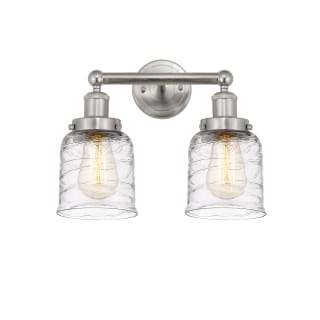 A thumbnail of the Innovations Lighting 616-2W-10-16 Bell Vanity Brushed Satin Nickel / Clear Deco Swirl