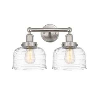 A thumbnail of the Innovations Lighting 616-2W-10-16-L Bell Vanity Brushed Satin Nickel / Clear Deco Swirl