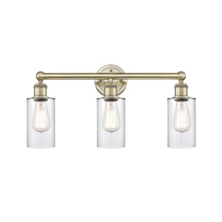 A thumbnail of the Innovations Lighting 616-3W-12-22 Clymer Vanity Antique Brass / Clear