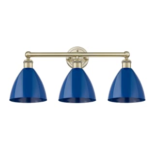 A thumbnail of the Innovations Lighting 616-3W-12-26 Plymouth Dome Vanity Antique Brass / Blue